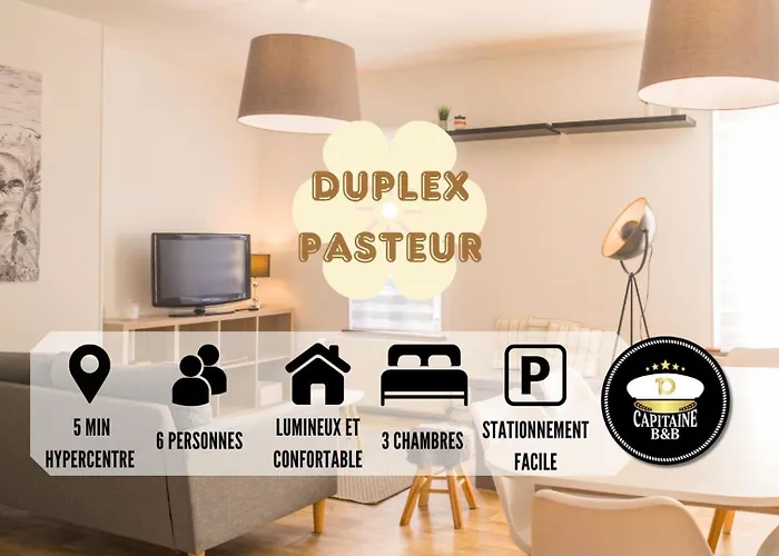 Le Duplex Pasteur - 5 Min Hypercentre - Ideal Groupe Appartement Troyes